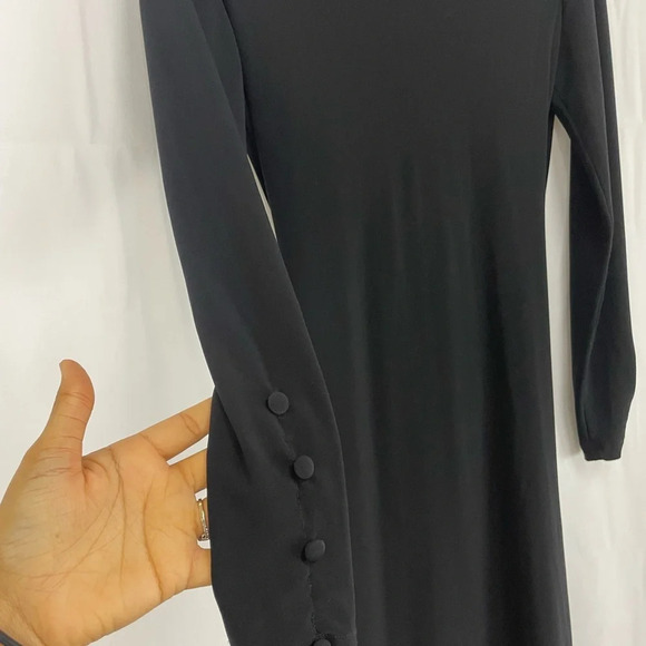 Black Button Wrap Dress Size S/M - Picture 6 of 7